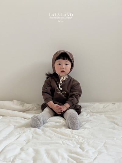 lala land14｜(60cm-83cm) 2色簡約英字內刷毛包屁衣14