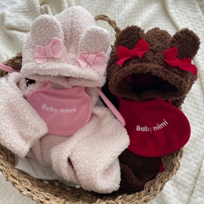 JEAYA06｜(3m-12m) 2色羊羔毛蝴蝶可愛包屁衣21