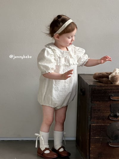 JE716｜(66-90cm) 壓紋花朵包屁衣14