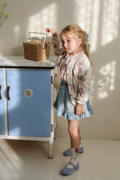 FLO20｜(75-140) 2色荷葉滾邊飛袖襯衫8