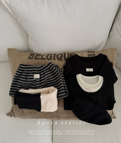 AOSTA33｜(6m-5y) 條紋休閒縮口褲20