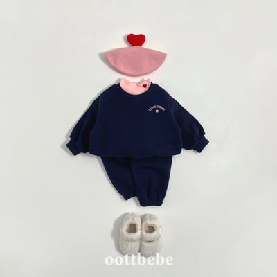 Oottbebe86｜(1y-7y)  愛心刺繡休閒套裝5