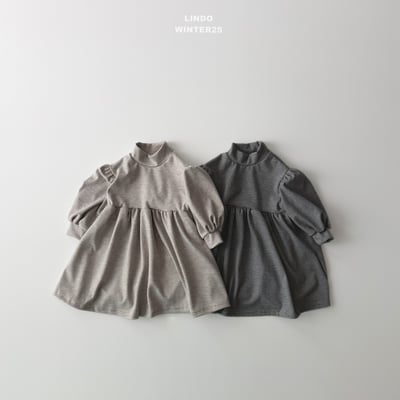 Lindo69｜(80cm-125cm) 高領條紋洋裝1