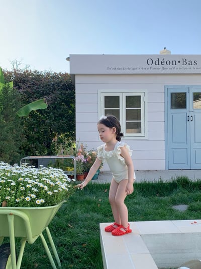 JE29｜(73-130cm) 蕾絲花邊防曬50+泳衣-無袖11