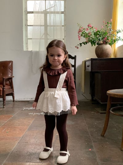 JE493｜(73-100cm) 滾邊翻領上衣/花邊吊帶裙19