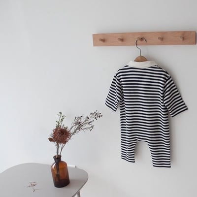 LEMONADE48｜(55cm-85cm) 2色有領條紋連身衣12