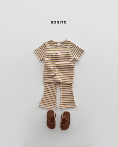 Bonito20｜(75cm-125cm) 2色小標條紋線條套裝2