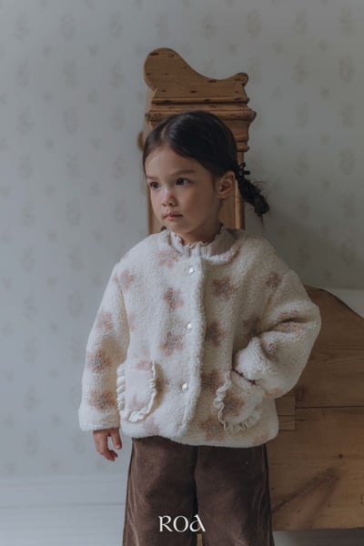 ROA01｜(80cm-120cm) 甜美小花絨毛外套2