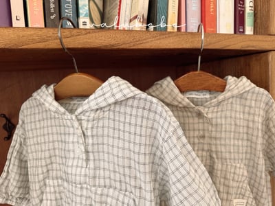 Valubebe 09｜(65-90cm) 格子連帽口袋衣3