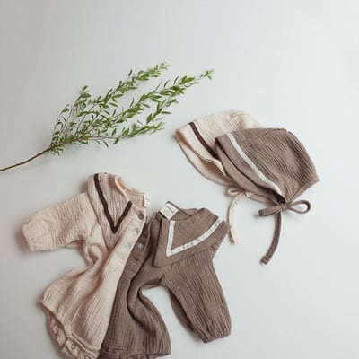 LEMONADE44｜(55cm-85cm) 2色尖翻領包屁衣含帽子11