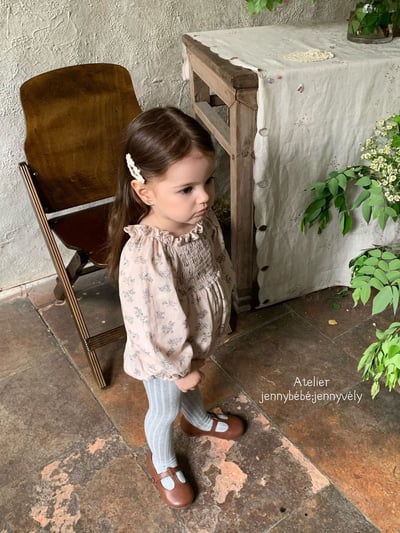 JE569｜(66-120cm) 抓皺碎花公主袖包屁衣/洋裝25