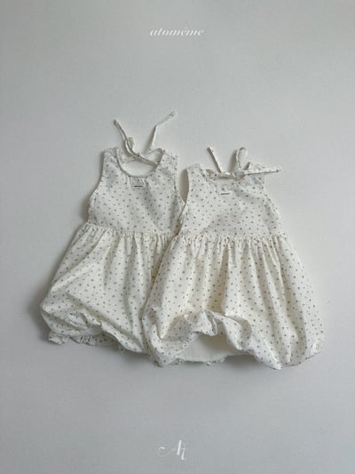 Atomeme42｜(70-110) 碎花綁帶氣球洋裝10