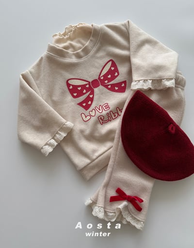 AOSTA67｜(6m-5y) 蝴蝶結蕾絲微喇叭褲17