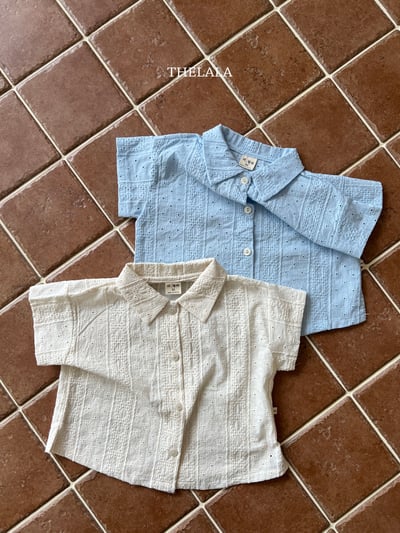 thelala37｜ (70-115-mom) 壓花親子襯衫10