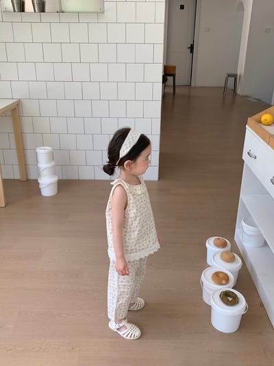 JE44｜(73-120cm) 碎花荷葉背心長褲套裝4