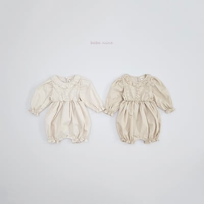 bebe nine11 (65-90) 2色荷葉蕾絲領連身衣14