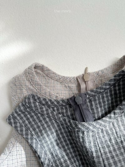 MiniRobe42｜(70-110) 無袖格紋拉鍊連身衣21