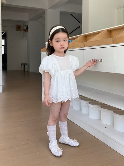 JE36｜(66-90cm) 泡泡袖花邊包屁衣17