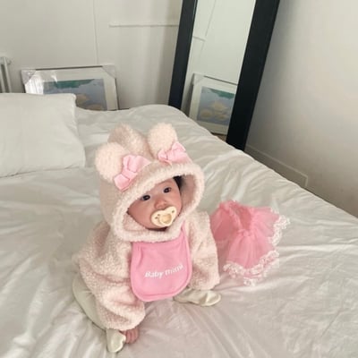 JEAYA06｜(3m-12m) 2色羊羔毛蝴蝶可愛包屁衣3