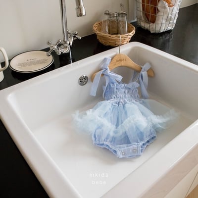 M-KIDS33｜(65-80cm) 浪漫綁帶包屁洋裝5