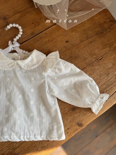 Marron12｜(1y-6y) 刺繡小花飛袖襯衫5