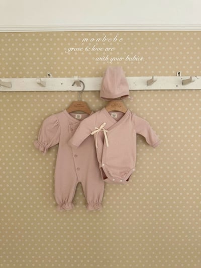 MONBEBE24｜(0m-3m) 貴族滾邊荷葉縮口連身衣8