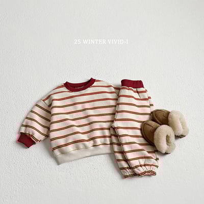 vivid98｜(78cm-125cm) 撞色條紋休閒套裝5