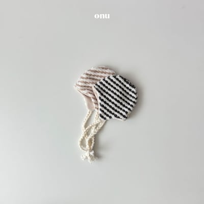 onu 12｜(free) 絨毛條紋綁帶帽1