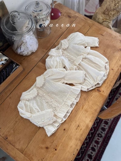 Marron62｜(1y-6y) 蕾絲公主袖襯衫12