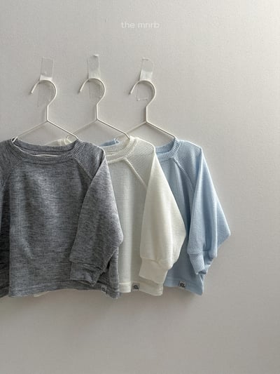 MiniRobe37｜(70-110) 華夫格寬鬆長袖上衣5