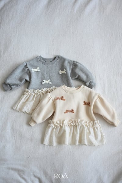 ROA05｜(80cm-120cm) 2色蝴蝶結蕾絲裙底上衣1