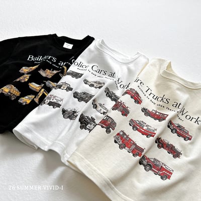 vivid77｜(78cm-125cm) 3款迷你小汽車短袖上衣3