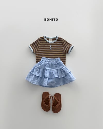 Bonito25｜(75cm-125cm) 2色格子蛋糕多層裙4