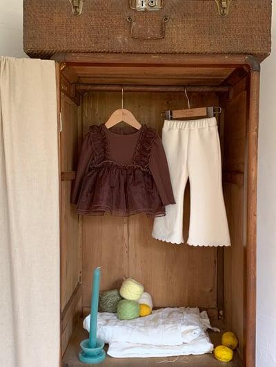 JE634｜(80cm-110cm) 毛絨花邊喇叭褲14