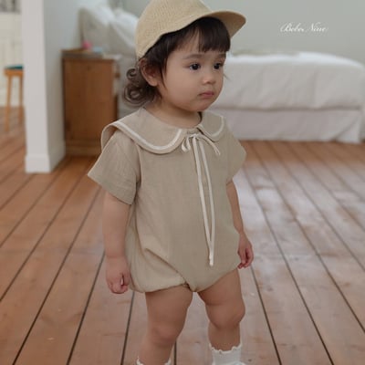 bebe nine38  (6m-24m) 2色氣質翻領包屁衣9