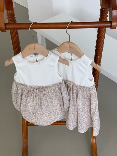 JE52｜(66-100cm) 無印花邊包屁衣/套裝6