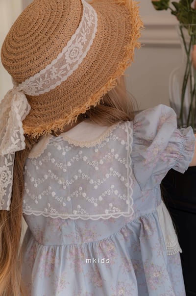 M-KIDS12｜(65-115cm) 歐式碎花滾邊洋裝11