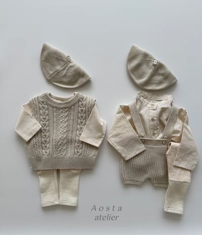 AOSTA50｜(6m-5y) 可愛針織背帶褲4