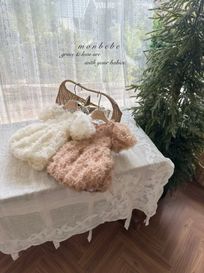 MONBEBE19｜(6m-24m) 層次薄紗綁帶包屁衣12