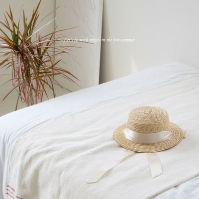 M-KIDS53｜(65-115cm) 緞帶草帽1