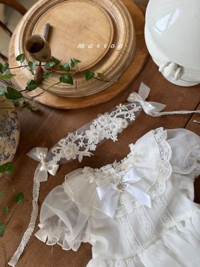 Marron37｜(Free) 蕾絲緹花髮帶1