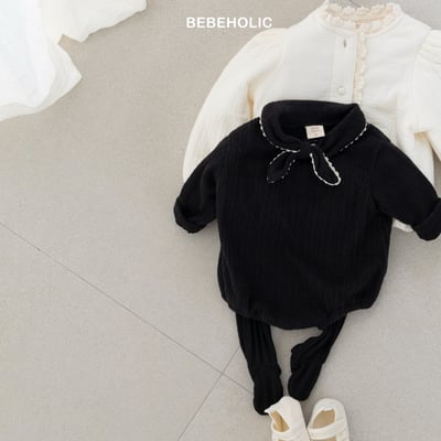 Bebe holic30｜(3m-18m) 領結滾邊包屁衣7