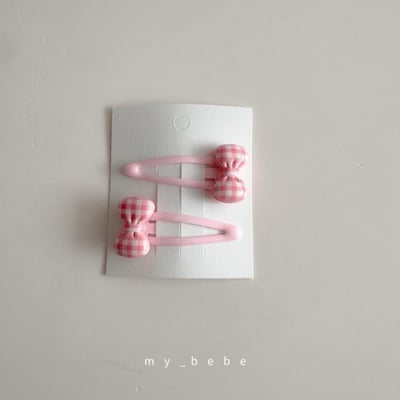my_bebe07｜(free) 格紋蝴蝶結髮夾5