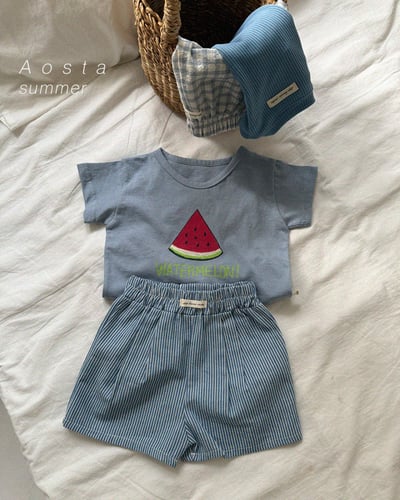 AOSTA14｜(6m-5y) 2款清涼西瓜印圖上衣6