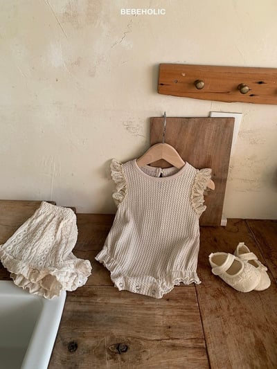 Bebe holic28｜(3m-18m) 透氣蕾絲無袖連身服5