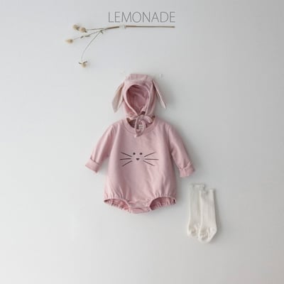 LEMONADE45｜(55cm-85cm) 2色小貓包屁衣含帽子18
