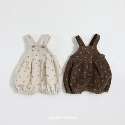 Oottbebe02｜(0m-12m) 玫瑰燈芯絨吊帶包屁褲1
