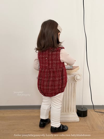 JE 656｜(66-90cm)  格紋翻領娃娃包屁衣8