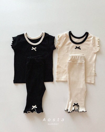 AOSTA45｜(6m-5y) 4款羅紋緞帶木耳邊上衣2