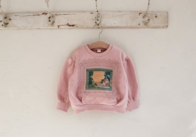 FLO50｜(75-140) 2色法式油畫插圖休閒上衣24